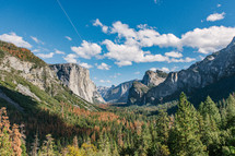 rugged mountains and forest in a valley 