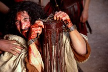 Jesus is arrested and abused by Roman soldiers 