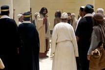 Jesus teaching in the temple courts 