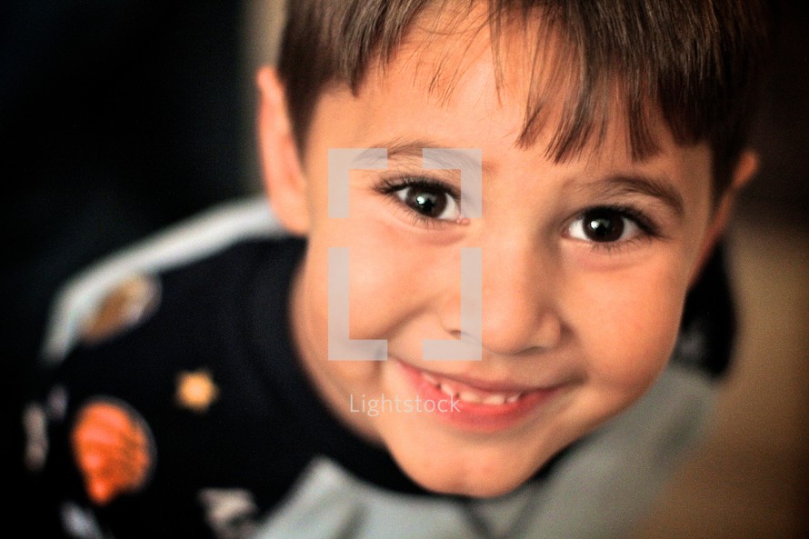 A little boy smiling