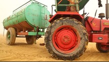 tractor in a desert 