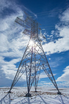 Electricity Pylon with Sun