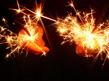 sparklers at New Year s Eve