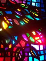 Stained Glass Light prism reflecting the light and glory of Gods presence with rays of sunlight lighting the room. 