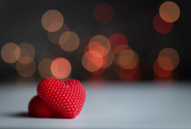 Red hearts with a ball bokeh