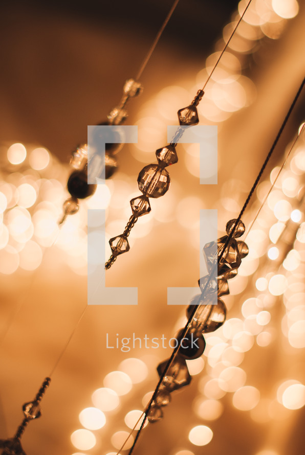 Glass decoration and golden bokeh