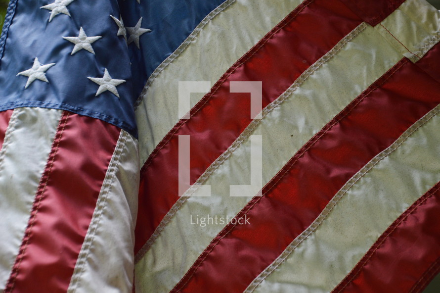 close-up of american flag