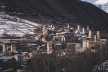 Stone towers in the old mountain village