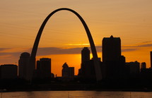 St. Louis Gateway Arch at sunset