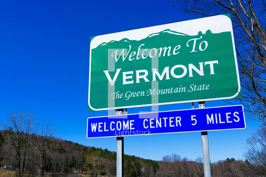 Welcome to Vermont sign 