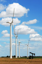 wind turbines and oil pump 