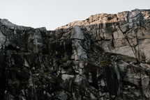 a rock cliff 