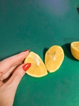 woman with lemon slices 