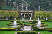 fountains in a garden park