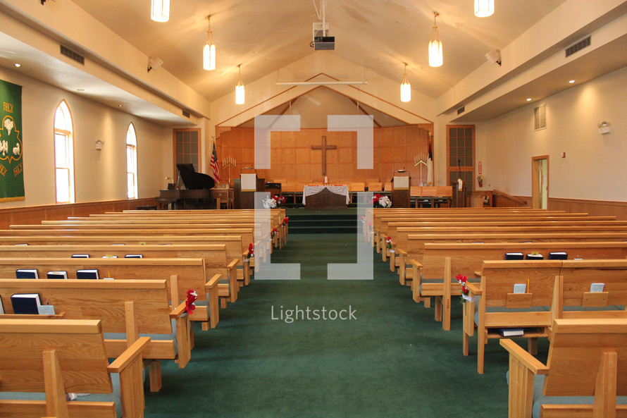 empty interior of a church 