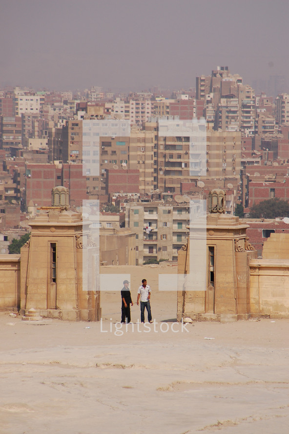 gates to a city in Egypt 