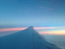 The wing of a plane.