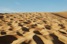 Sand dunes in a desert 