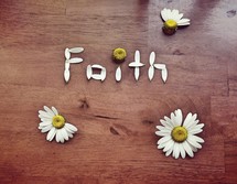 faith in daisy petals 