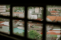 view through windows of roofs 