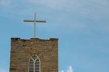 cross topper on a steeple 