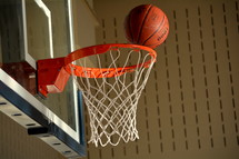 basketball on a rim 