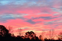 pink sky at sunset 