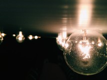 glowing lightbulbs 