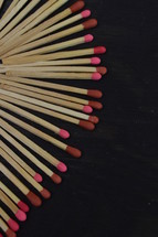 matches on black background 