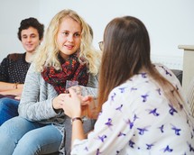 teens in conversation at youth group 