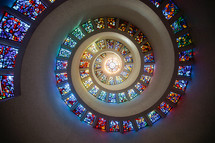 Stained glass spiral ceiling