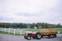 tractor and wagon ready for a hay ride 