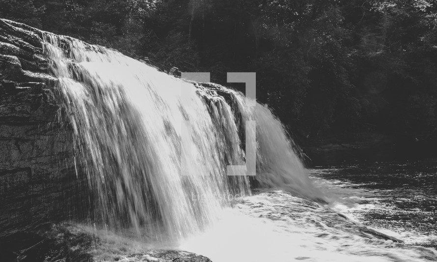 waterfall into a swimming hole in Asheville, NC