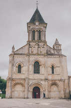 front of an old cathedral in France 