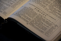 Open Bible in the book of II Timothy