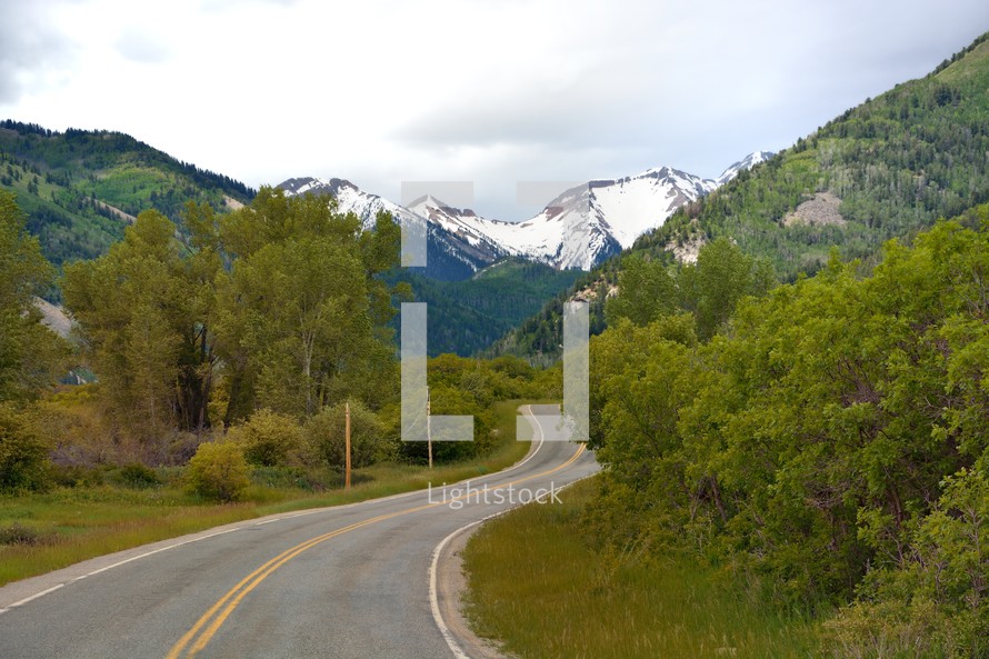 road leading to Colorado mountains 