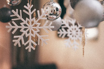 hanging snowflake Christmas ornaments 