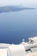 White Cross. Overlooking Mediterranean Ocean 