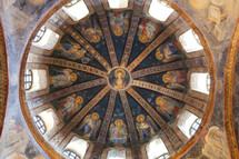 paintings on the dome of a church