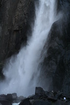 Waterfall and rock mountain