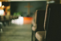 empty chairs in a church
