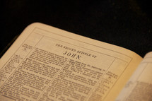 Open Bible in the book of II John