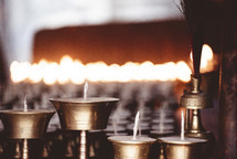 candles in a temple in Tibet