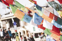 colorful banners in Nepal 
