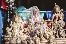 sculptures and figurines in a market in Tibet 