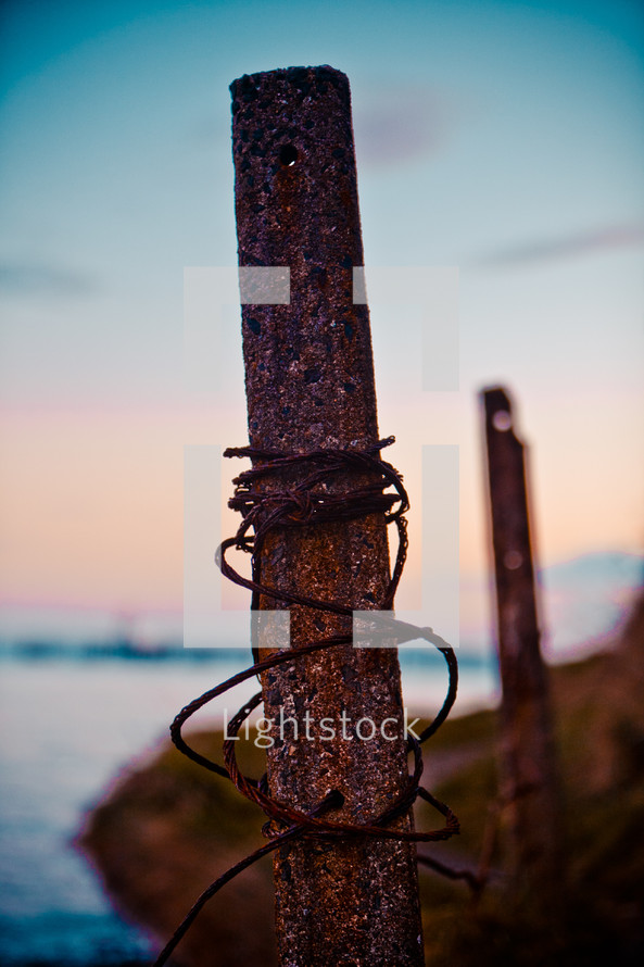metal post - wire