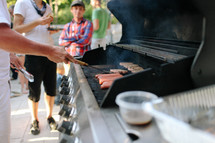 Man grilling barbecue