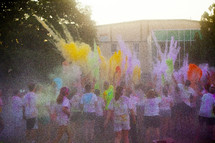 Runners in the Color Run marathon race.