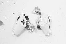 shattered video game controller 