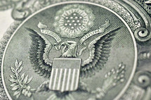 United States seal on money